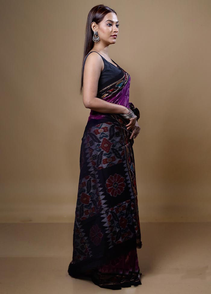 Violet Pure Cotton Saree With Blouse Piece Discount Many Kinds Of