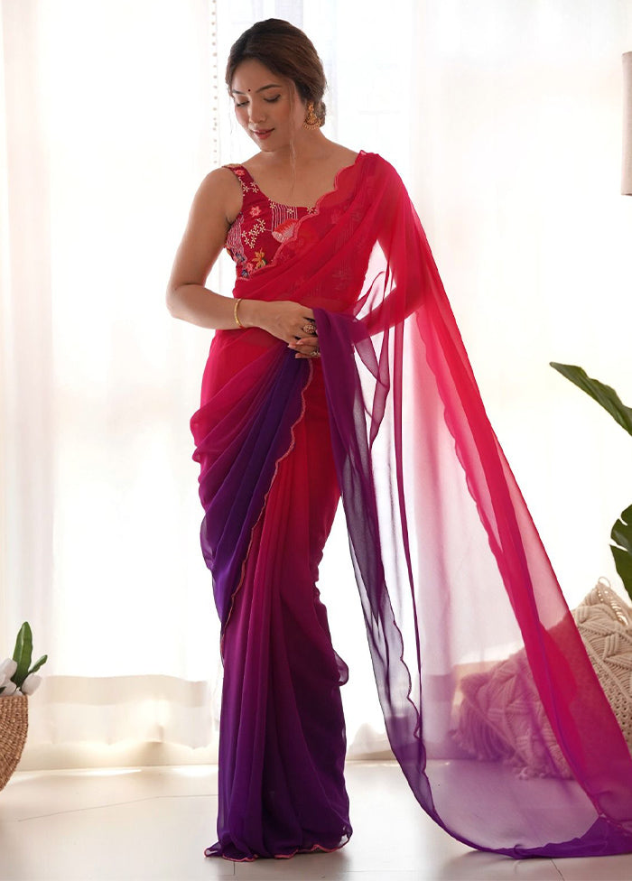 Multicolor Georgette Saree With Blouse Piece Latest Collections Online