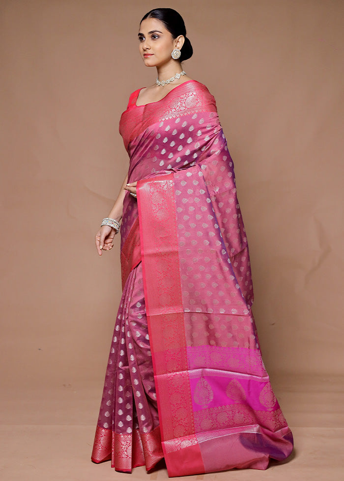 Pink Kora Silk Saree With Blouse Piece Footlocker Pictures Online