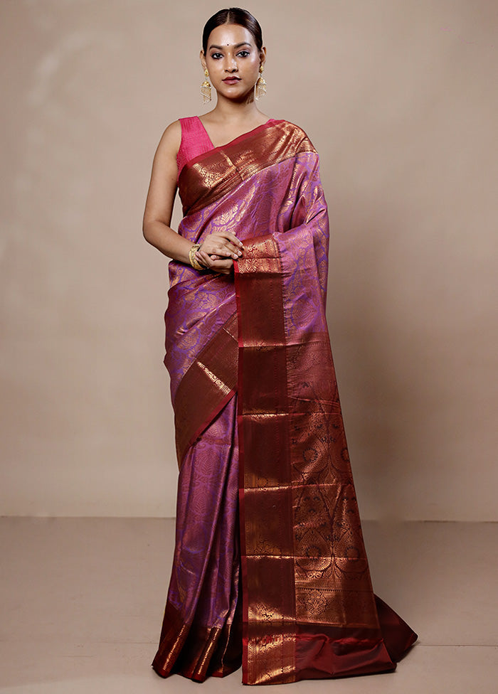 Pink Kanjivaram Silk Saree With Blouse Piece Buy Cheap Get Authentic