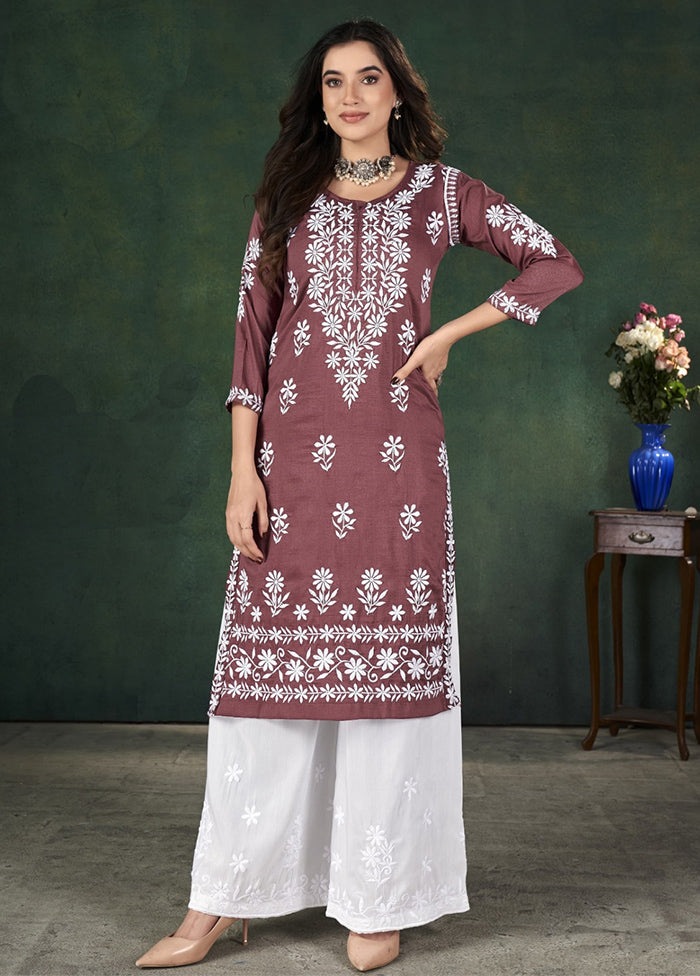 2 Pc Mauve Readymade Silk Kurti Set Free Shipping Finishline