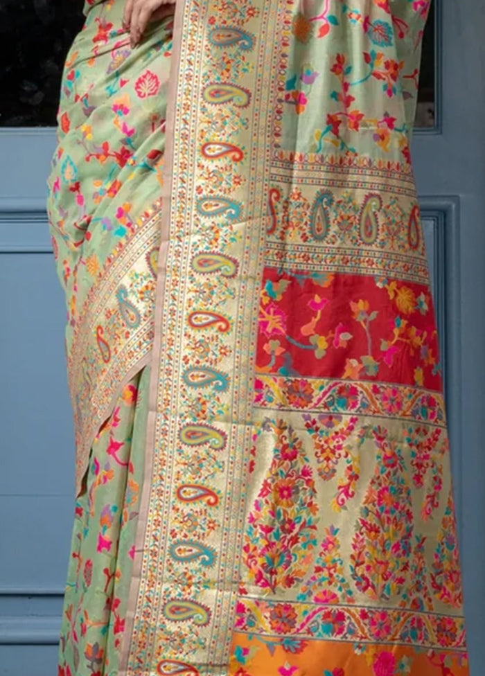 Multicolor Banarasi Silk Saree With Blouse Piece Buy Cheap Footlocker Finishline