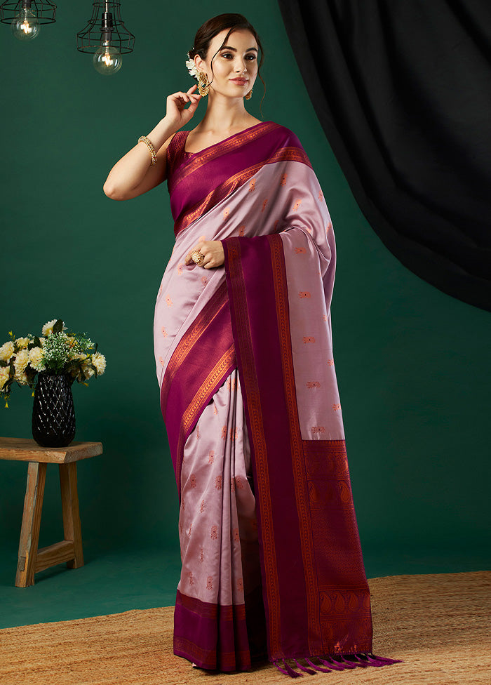 Pink Banarasi Silk Saree With Blouse Piece Pices Online