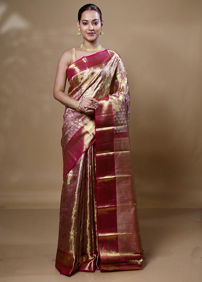 White Handloom Kanchipuram Pure Silk Saree With Blouse Piece Outlet Locations