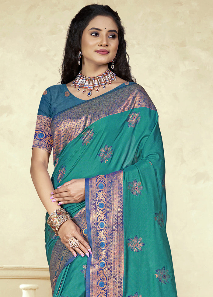 Sky Blue Dupion Silk Saree With Blouse Piece Cheap For Nice