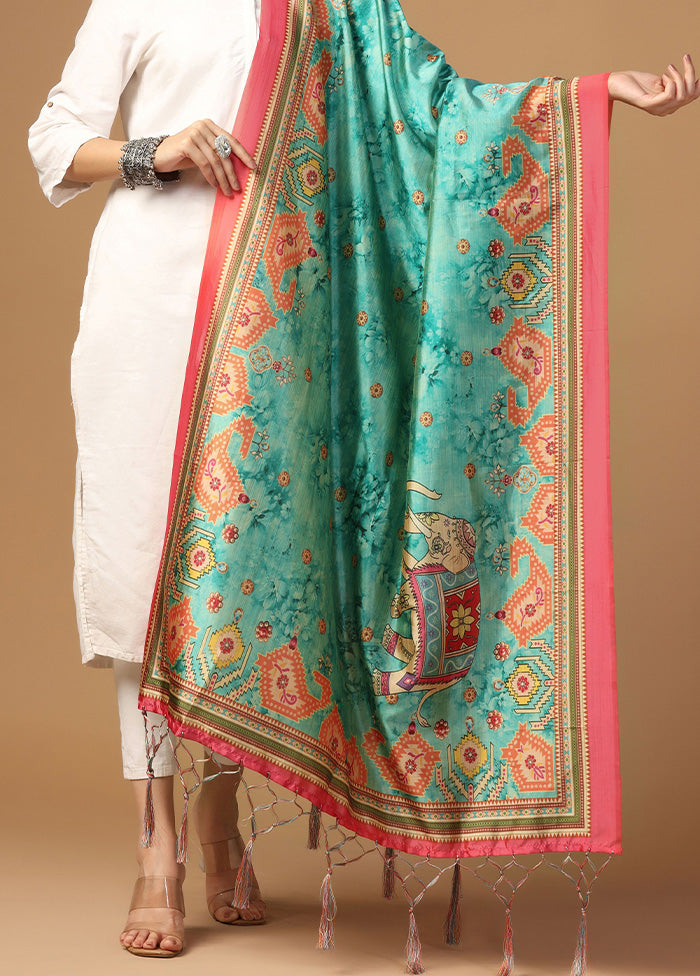 Sea Green Art Silk Dupatta Sast For Sale