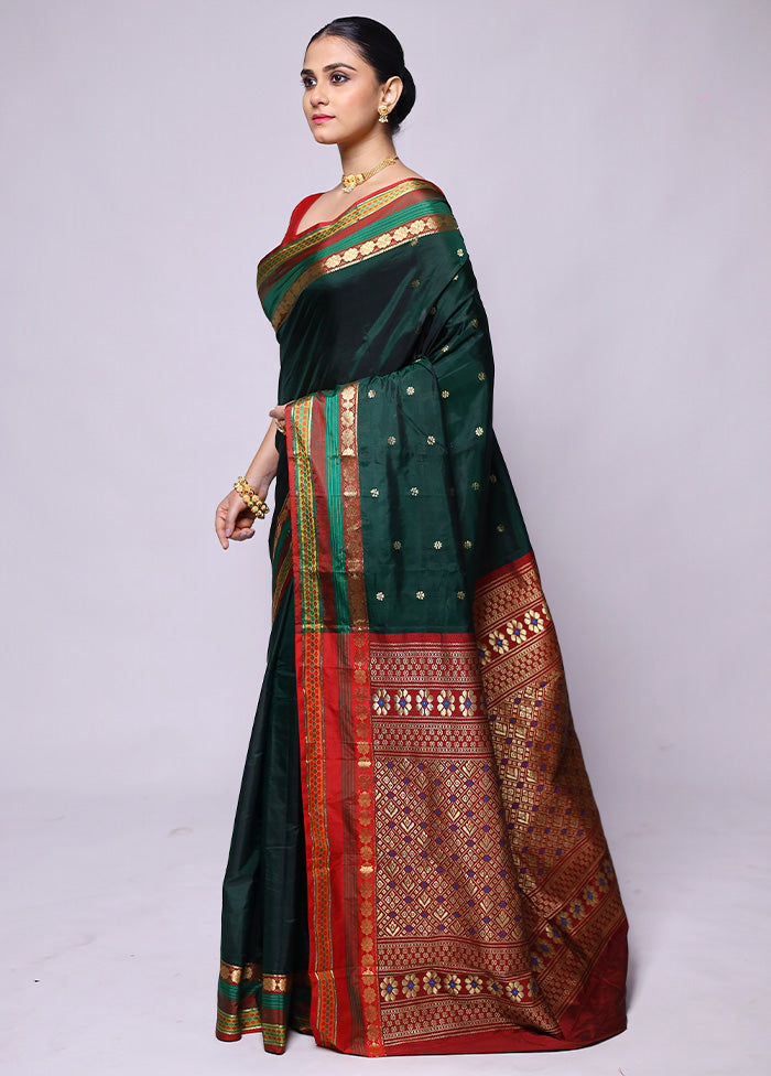 Green Kanjivaram Silk Saree With Blouse Piece Discount Official Site