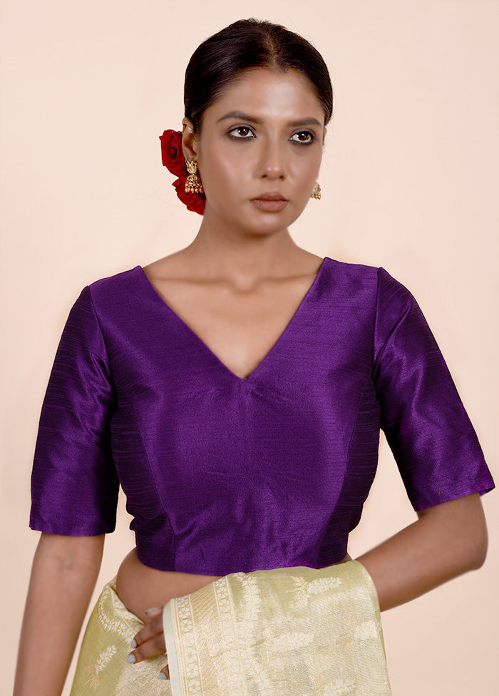 Purple Dupion Silk Designer Blouse Discount Cheapest