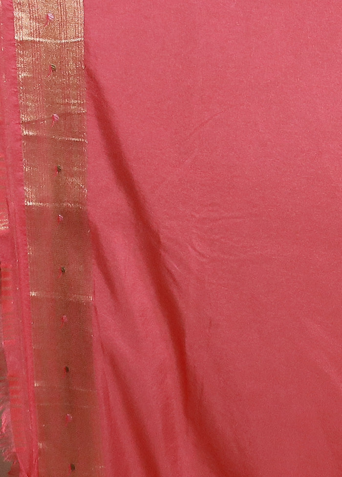 Pink Georgette Saree With Blouse Piece Affordable Online