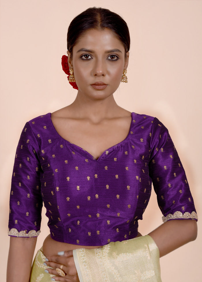 Purple Dupion Silk Designer Blouse Cheap Pice Wholesale