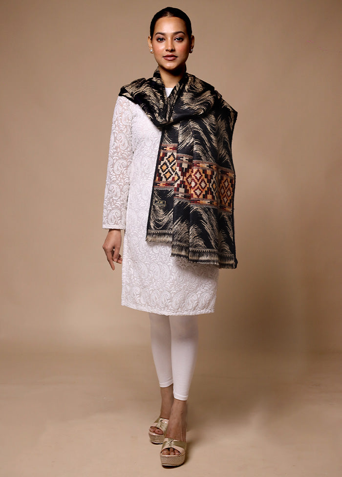 Black Woven Work Shawl Discount Best Store To Get