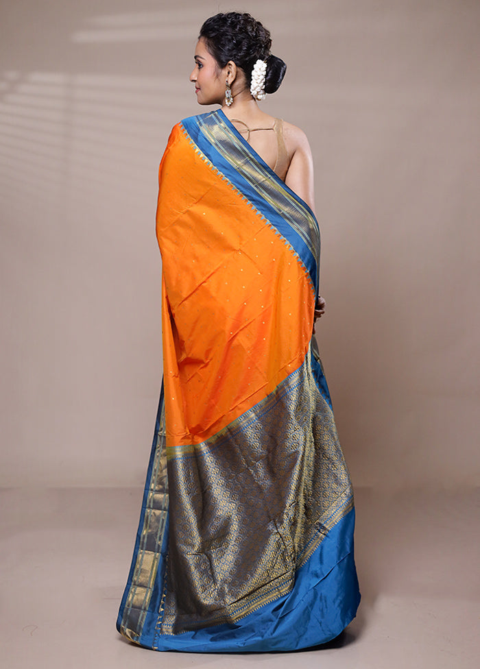 Yellow Kanjivaram Silk Saree With Blouse Piece Buy Cheap Choice