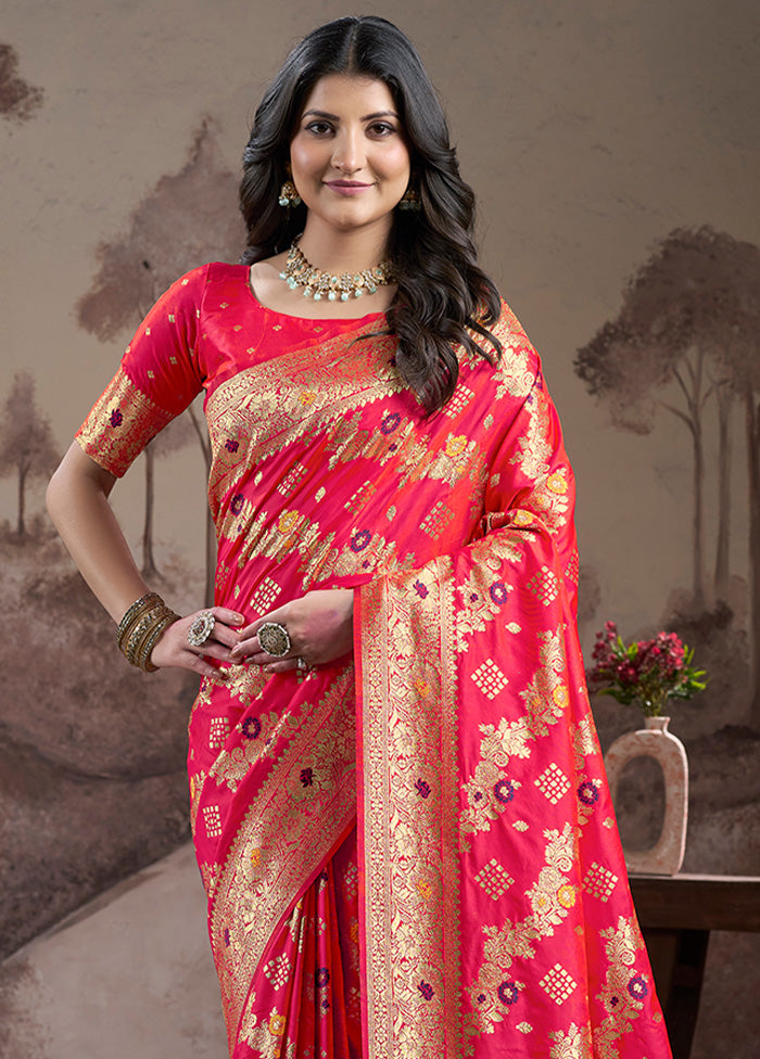 Red Spun Silk Saree With Blouse Piece Real Cheap Online