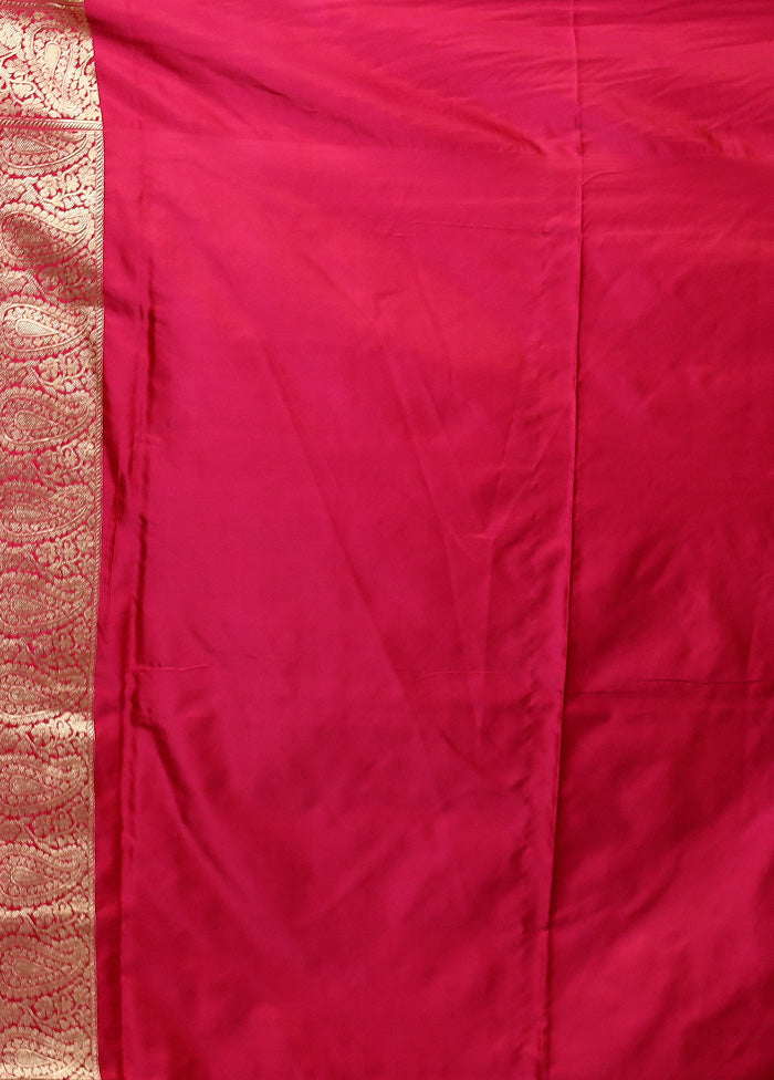 Pink Handloom Tanchoi Pure Silk Saree With Blouse Piece View For Sale