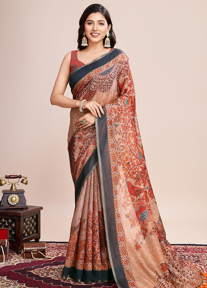 Multicolor Linen Silk Saree With Blouse Piece Discount 2025 Newest