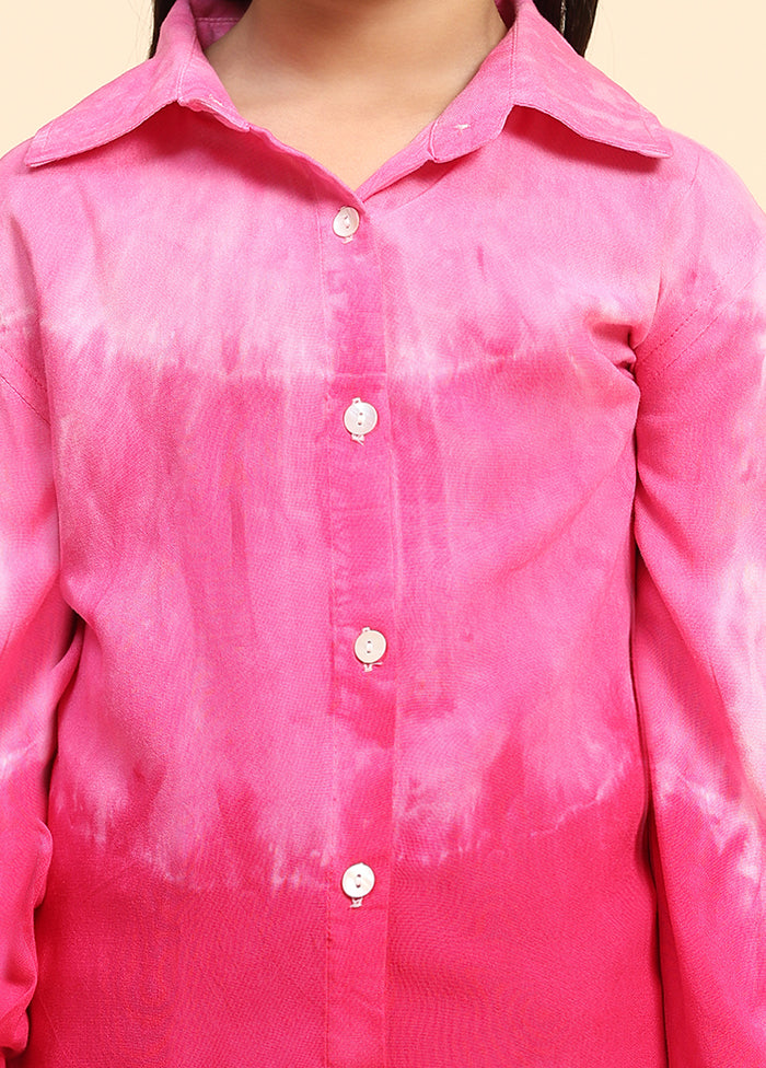 Pink Rayon Full Sleeves Collar Neckshape Shirt Clearance Genuine