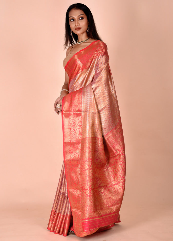 Pink Dupion Silk Saree With Blouse Piece Free Shipping Pick A Best