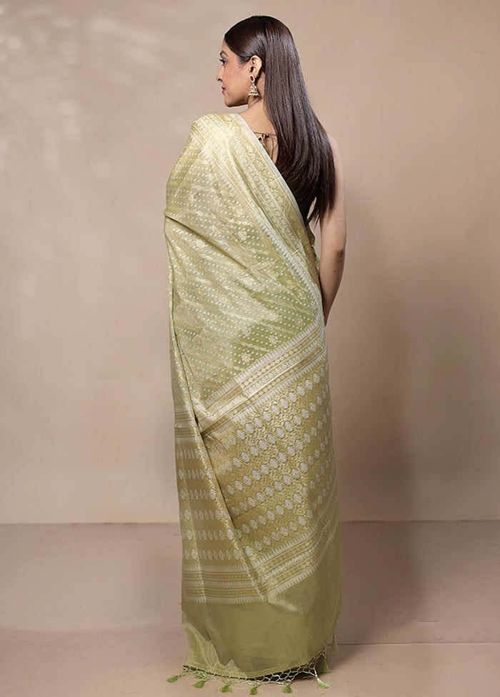 Green Tissue Silk Saree With Blouse Piece Outlet Release Dates