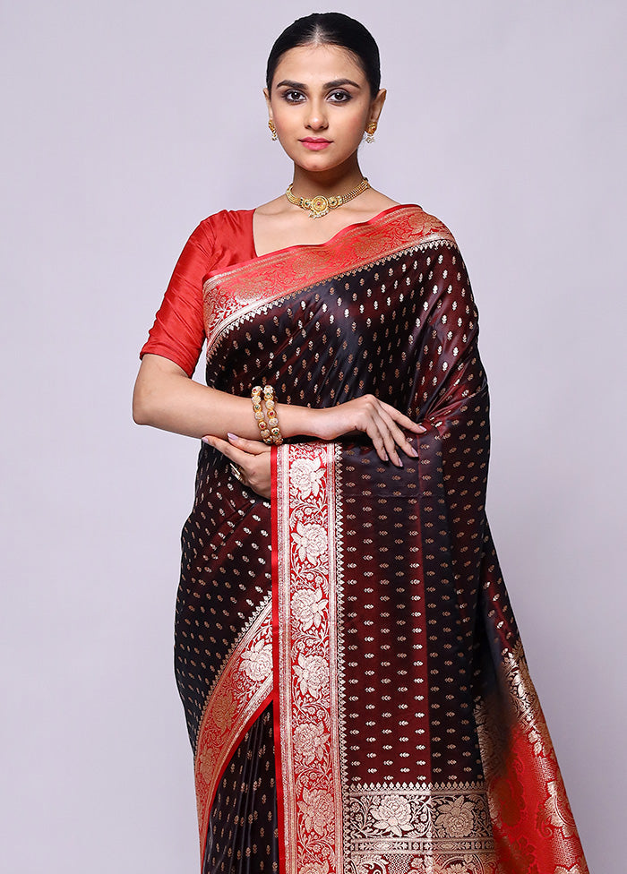 Maroon Banarasi Silk Saree With Blouse Piece Enjoy Online