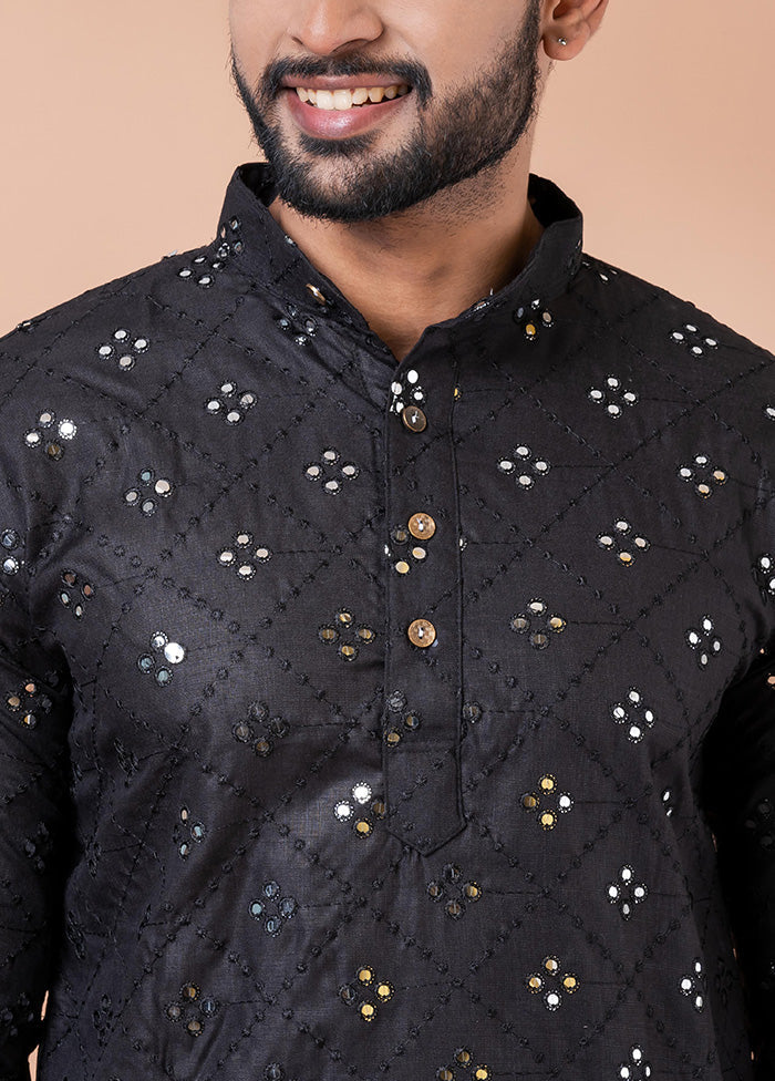 Black Cotton Kurta And Pajama Set Explore Online