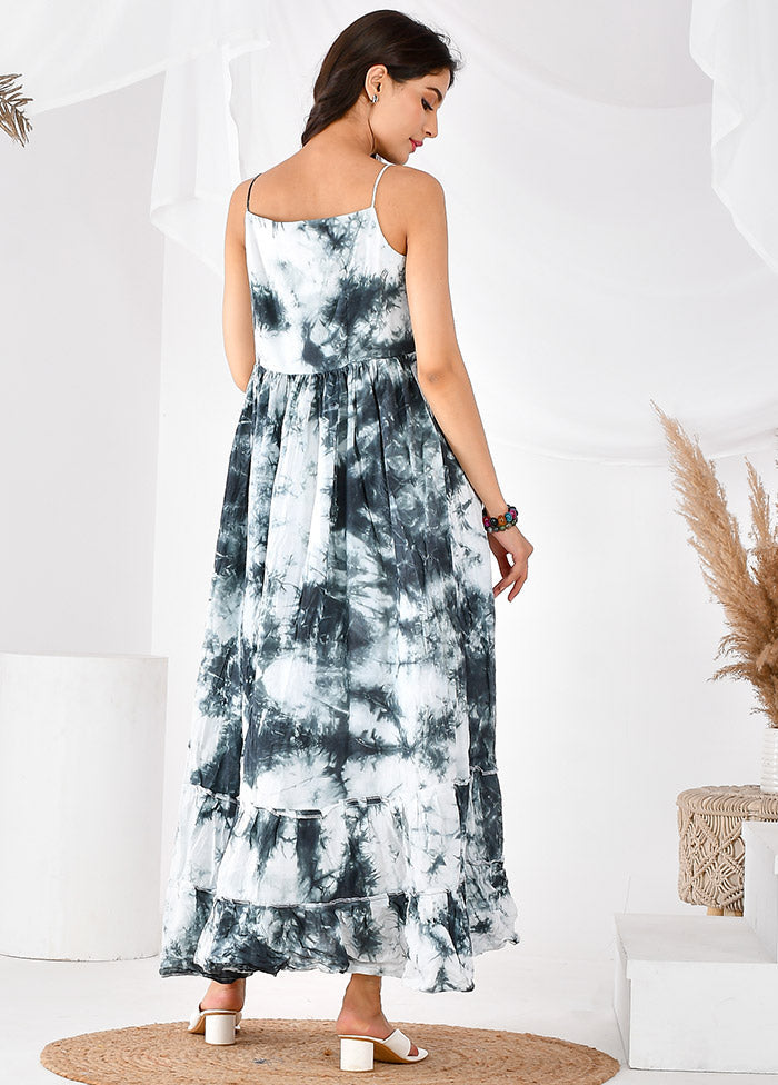 White Sleeveless Cotton Ombre Maxi Dress Sale Exclusive