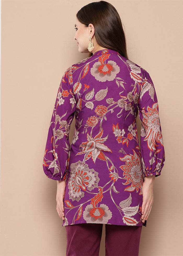 Purple Readymade Silk Tunic For Sale 2025