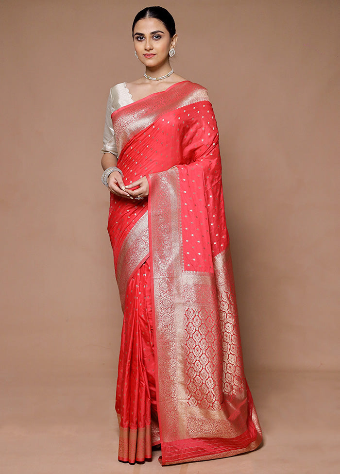 Pink Dupion Silk Saree With Blouse Piece 2025 Unisex