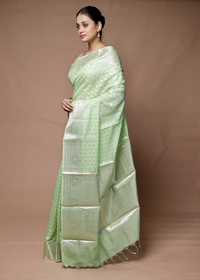 Green Kora Silk Saree With Blouse Piece Buy Cheap Cheapest Pice