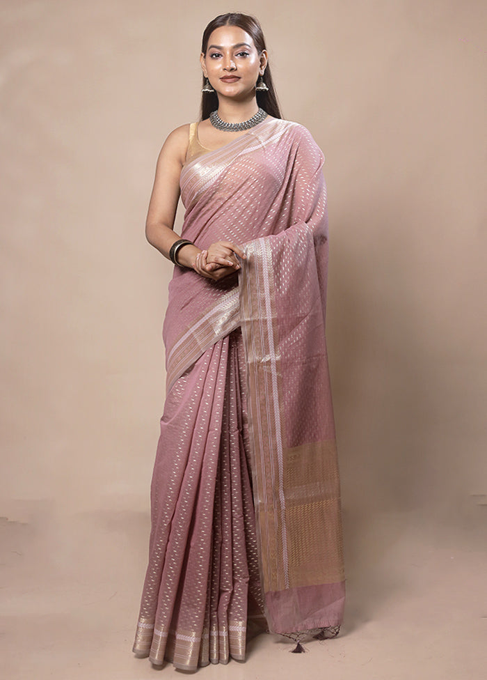 Pink Kora Silk Saree With Blouse Piece Tumblr Sale Online