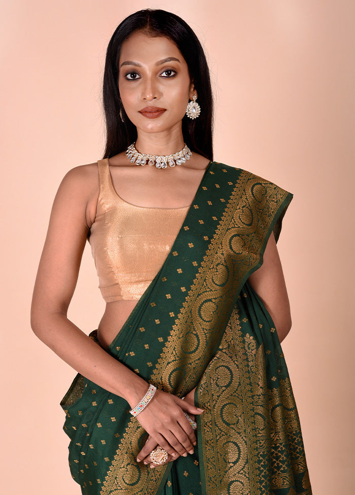 Green Georgette Saree With Blouse Piece Release Dates Authentic