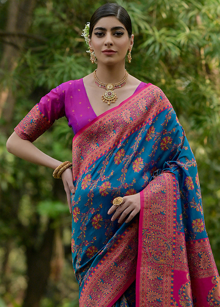 Firoza Pasmina Silk Saree With Blouse Piece Outlet Low Shipping Fee