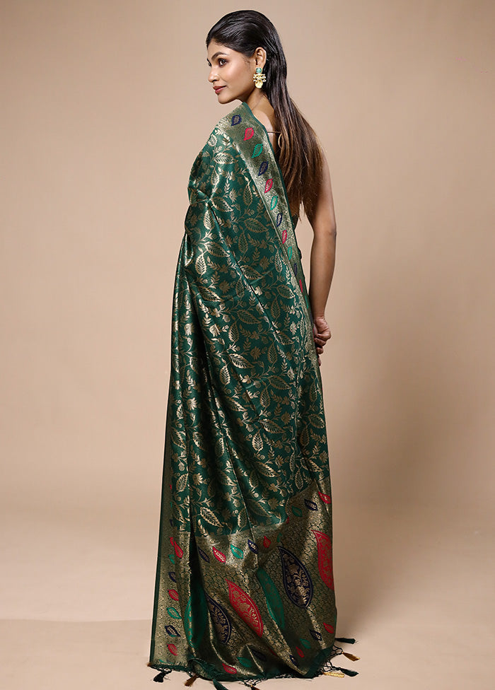 Green Dupion Silk Saree With Blouse Piece Clearance Pirce Sale