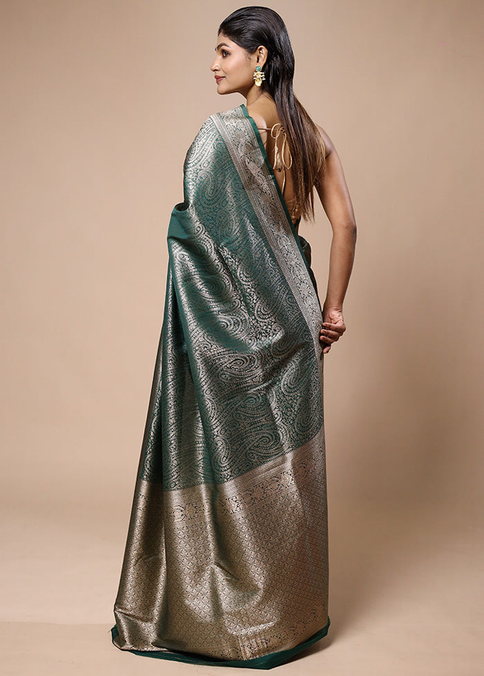 Green Dupion Silk Saree With Blouse Piece Outlet Countdown Package