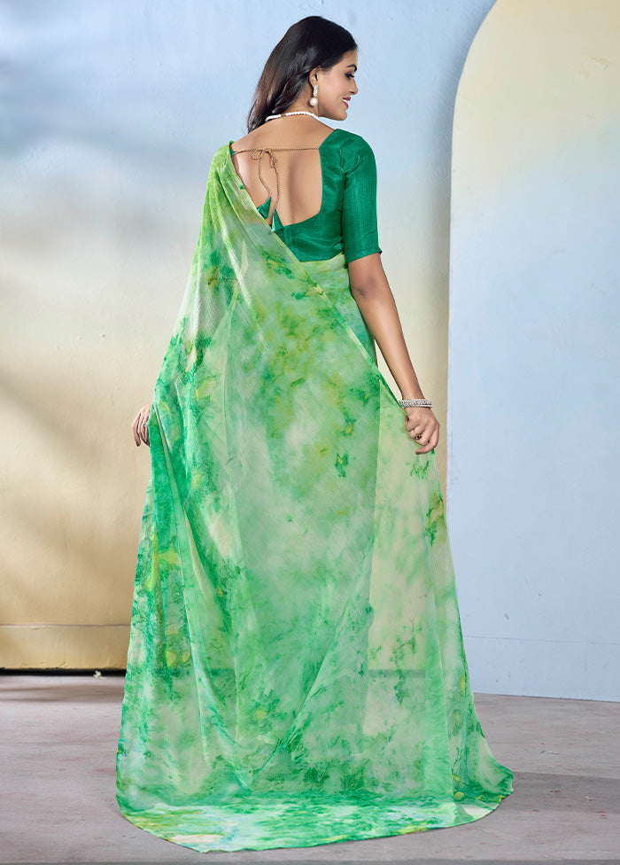 Sea Green Georgette Saree With Blouse Piece Discount Tumblr