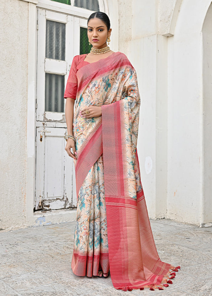 Firoza Tussar Silk Saree With Blouse Piece Looking For Sale Online