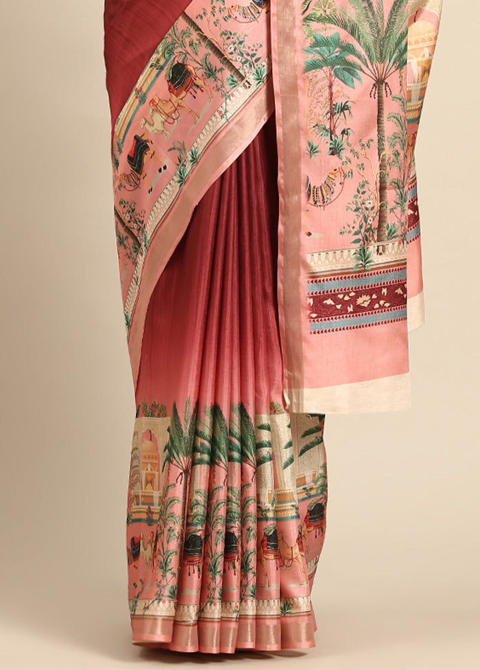 Pink Cotton Saree With Blouse Piece Visit New Online