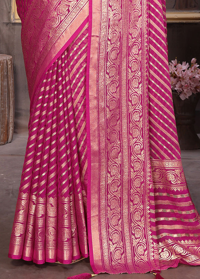 Pink Spun Silk Saree With Blouse Piece Free Shipping Best Store To Get