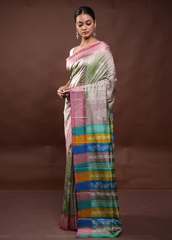 Green Pure Bishnupuri Silk Saree Without Blouse Piece Collections Cheap Pice