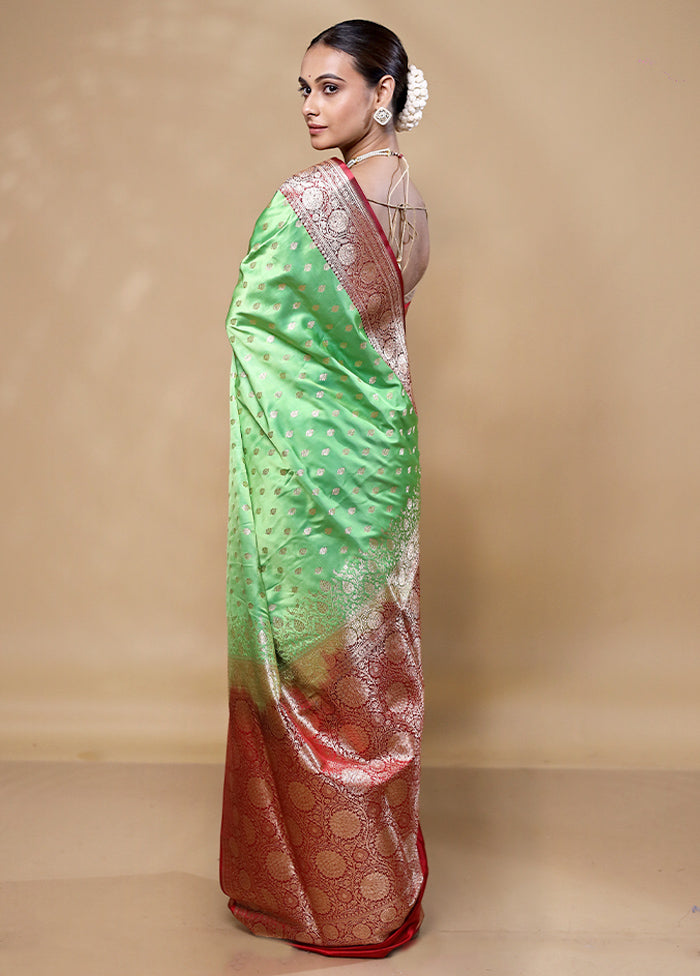 Green Banarasi Silk Saree With Blouse Piece Newest