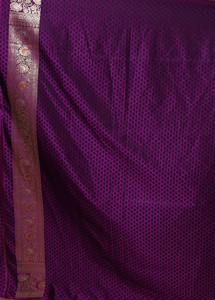 Purple Handloom Uppada Pure Silk Saree With Blouse Piece Clearance Eastbay