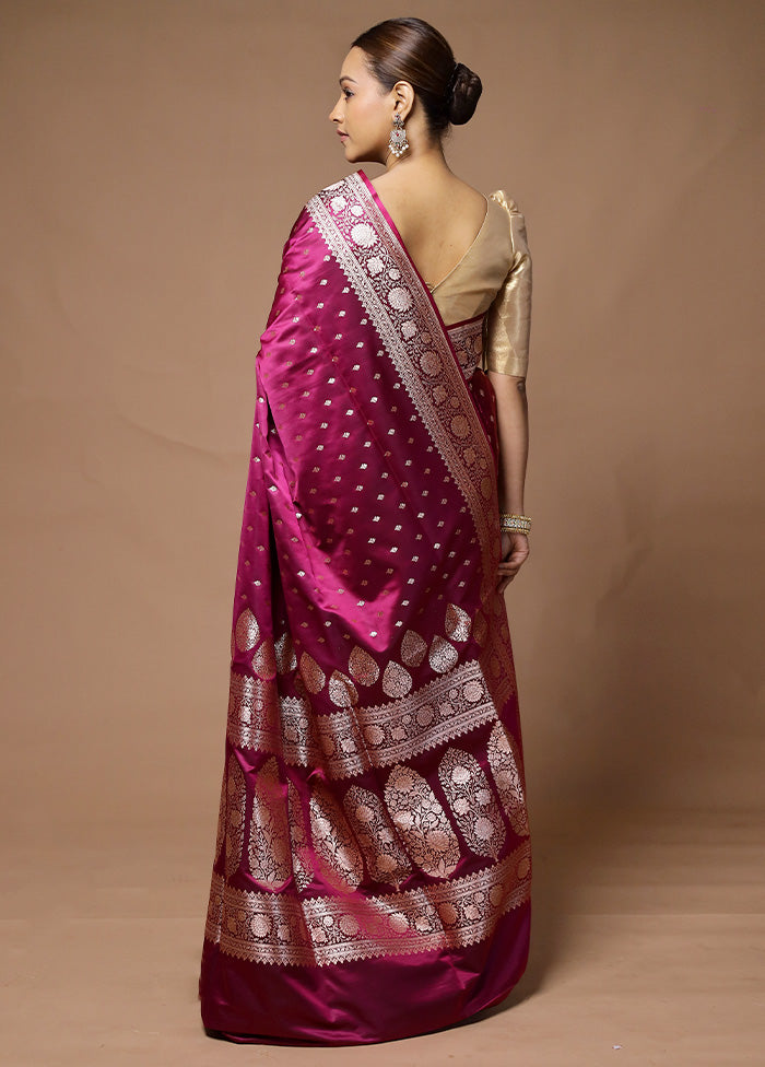 Pink Banarasi Silk Saree With Blouse Piece Buy