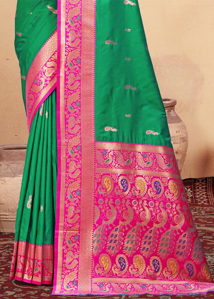 Teal Green Dupion Silk Saree With Blouse Piece In China Cheap Online