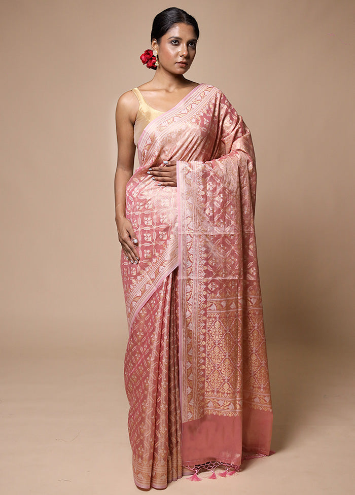 Pink Tissue Silk Saree With Blouse Piece Free Shipping Outlet Locations