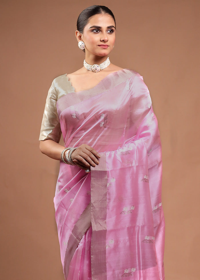 Pink Handloom Chanderi Pure Cotton Saree With Blouse Piece Buy Cheap Genuine