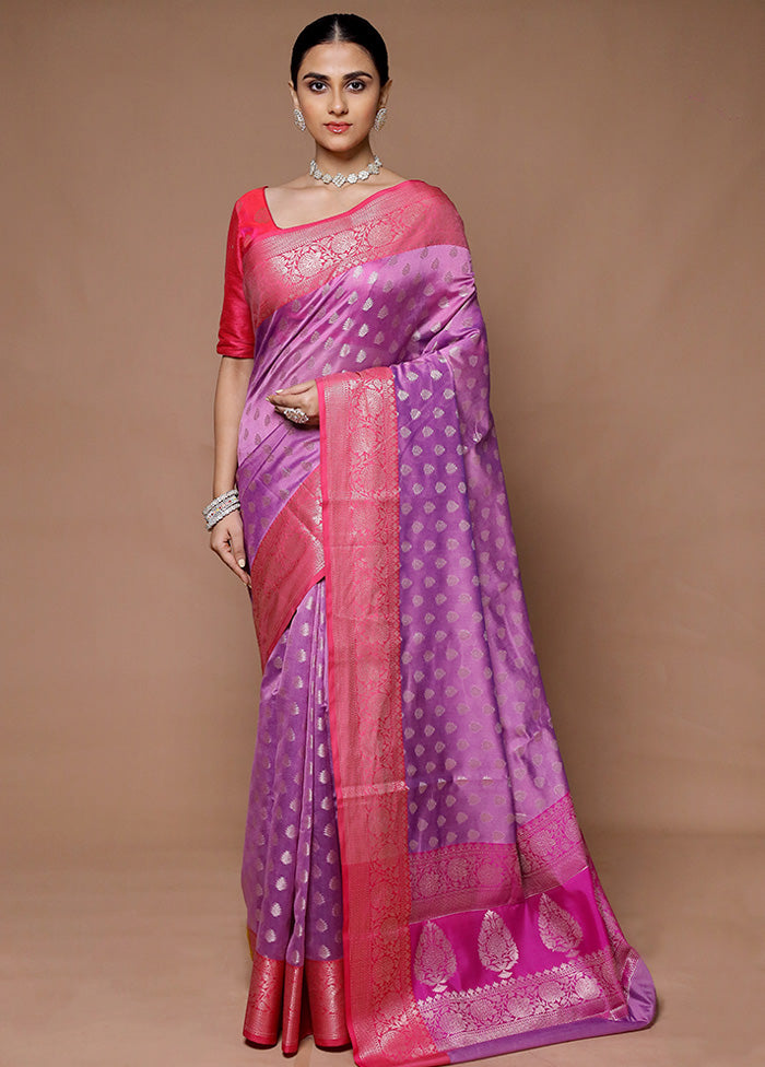 Pink Kora Silk Saree With Blouse Piece Cheap Sale 2025 Newest