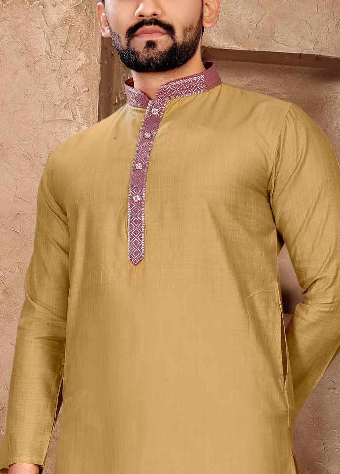 Chiku Silk Kurta And Pajama Set Popular Online