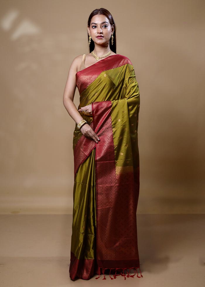 Green Dupion Silk Saree With Blouse Piece View Cheap Pice