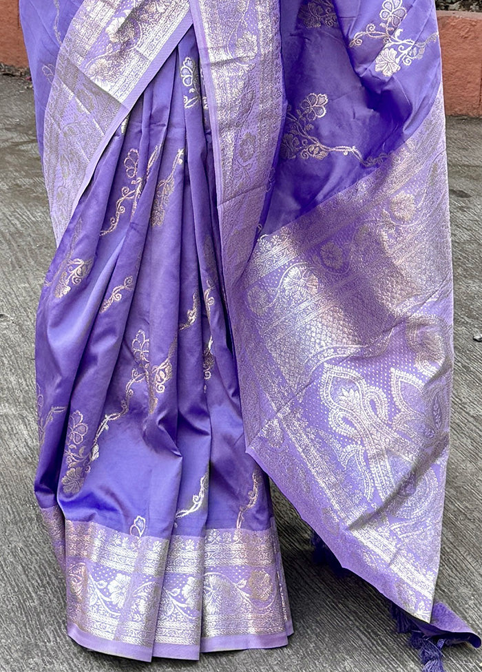 Purple Banarasi Silk Saree With Blouse Piece Buy Cheap Largest Supplier