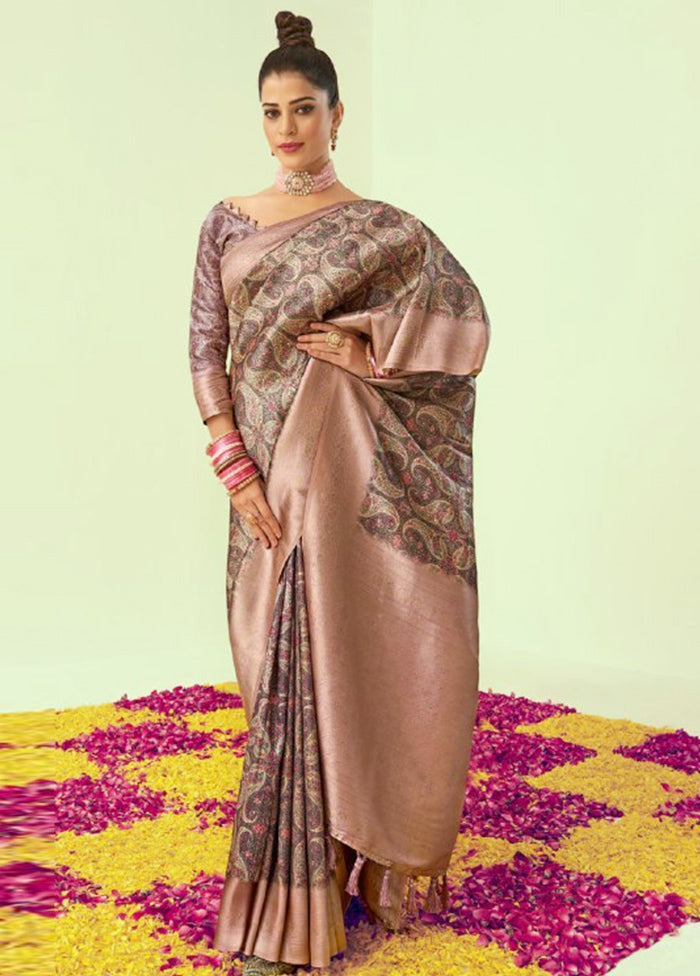 Multicolor Banarasi Silk Saree With Blouse Piece Popular Sale Online