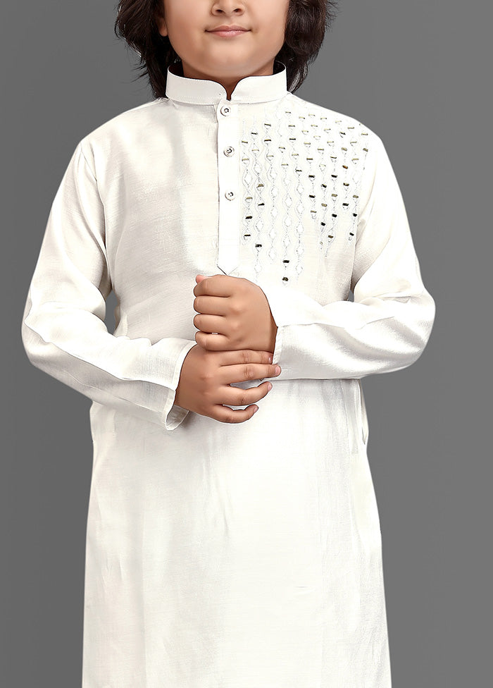 Off White Viscose Kurta Pajama Set New Arrival For Sale